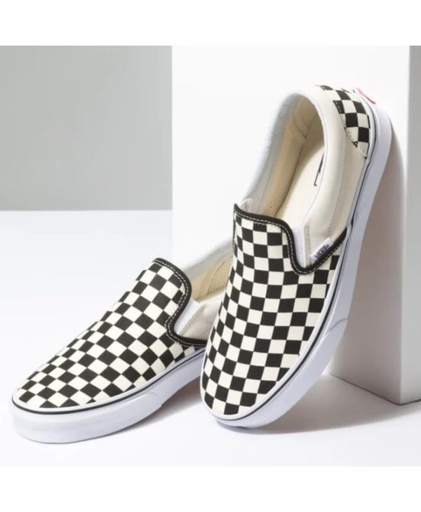 Vans Soulier femme classic slip on black white checkerboard