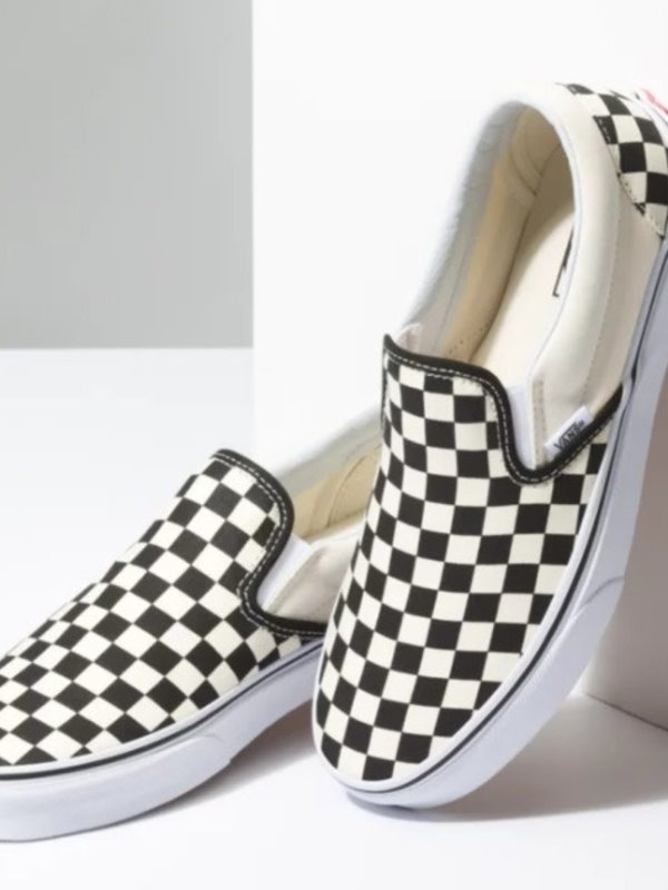 vans Soulier femme classic slip-on black & white checkerboard/white