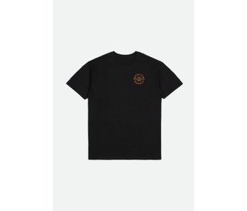 Brixton - T-shirt homme oath v stt black/burnt orange/white