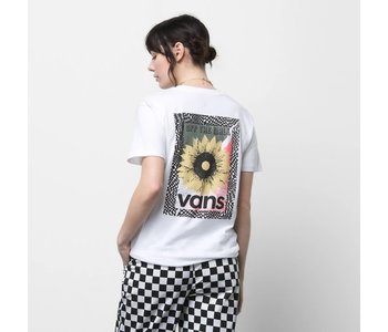 Vans - T-shirt femme skyflower boyfriend fit white
