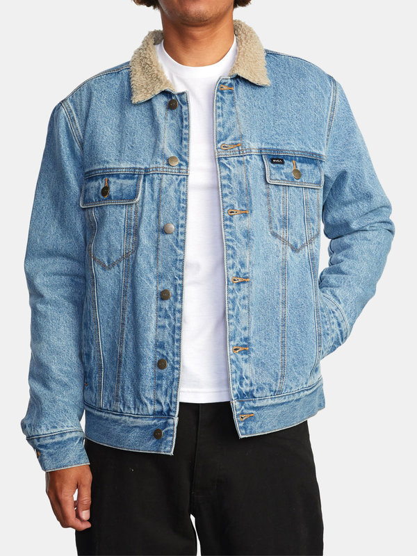 rvca Manteau homme waylon denim bleached indigo