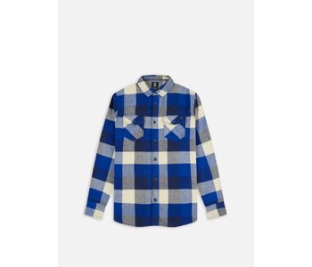 Chemise homme box flannel true blue/oatmeal