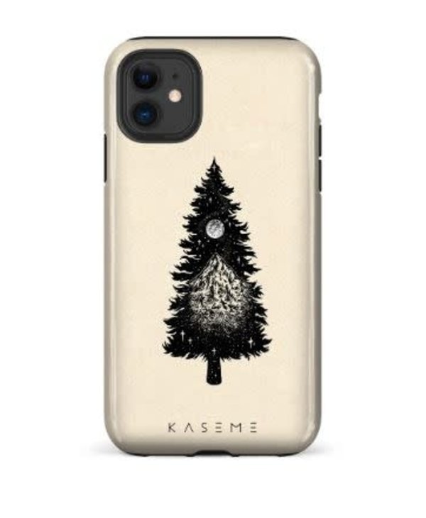 Etui cellulaire IPhone mountainous tree silhouette by Kaari Selven
