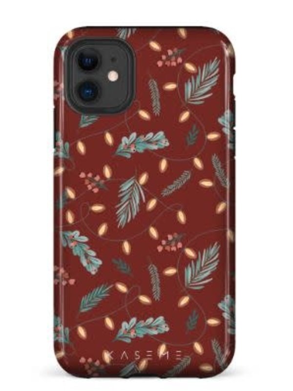 Kaseme Etui cellulaire IPhone cozy winter night red by Alexandra Larouche