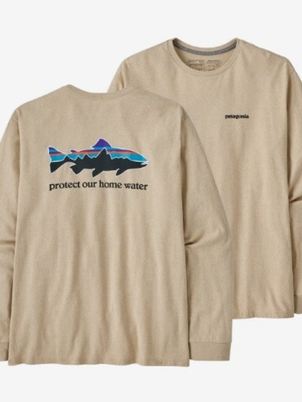 Patagonia Chandail long homme home water trout responsibili-tee oar tan
