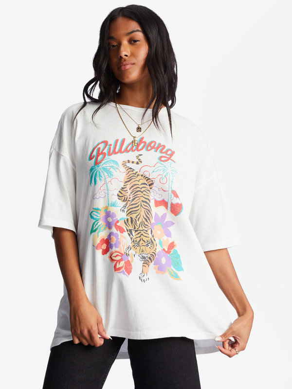 billabong T-shirt femme easy tiger oversized salt crystal