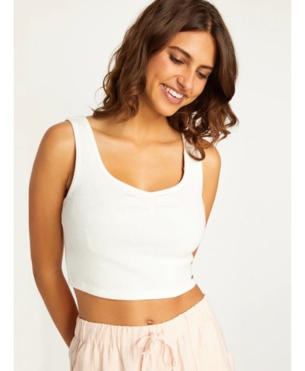 Camisole femme lived in lounge rib star  white