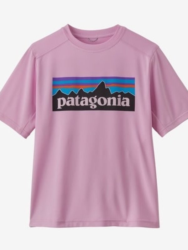 Patagonia T-shirt fille capilene silkweight p-6 logo dragon purple