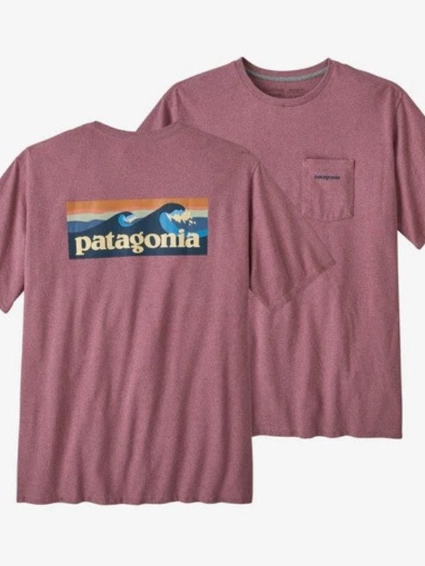 Patagonia T-shirt homme boardshort logo pocket responsibili-tee evening mauve