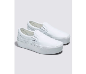 Soulier femme classic slip-on stackform canvas true/white