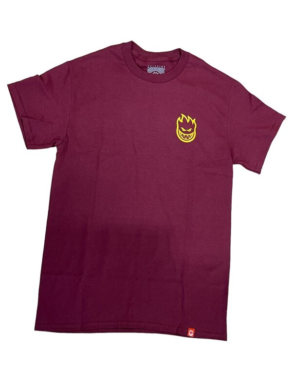 spitfire T-shirt homme bighead classic maroon/red/yellow