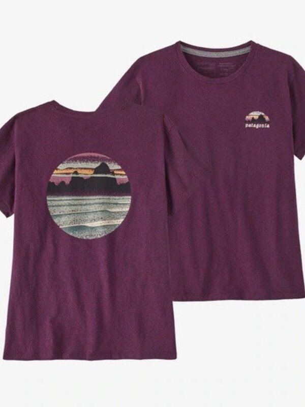 Patagonia T-shirt femme skyline stencil responsibili-tee night plum