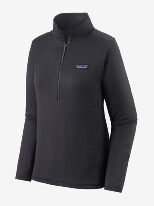 Patagonia Sous-vêtement femme R1 daily zip neck ink black/black x dye