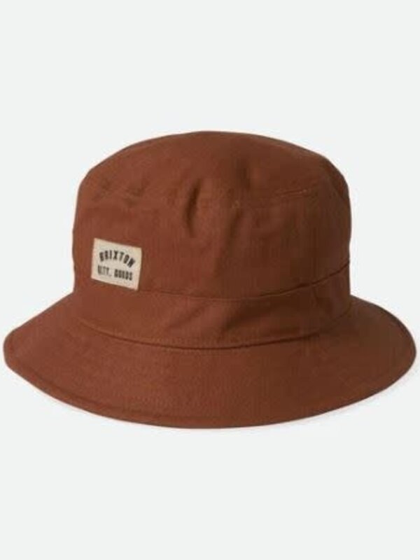 Brixton Chapeau homme woodburn packable bucket terracotta sol wash