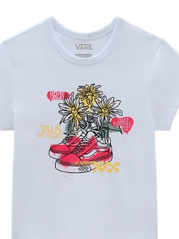 vans T-shirt junior fille daisy shoes mini white
