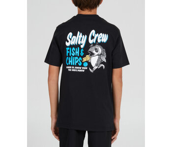 T-shirt junior fish and chips black