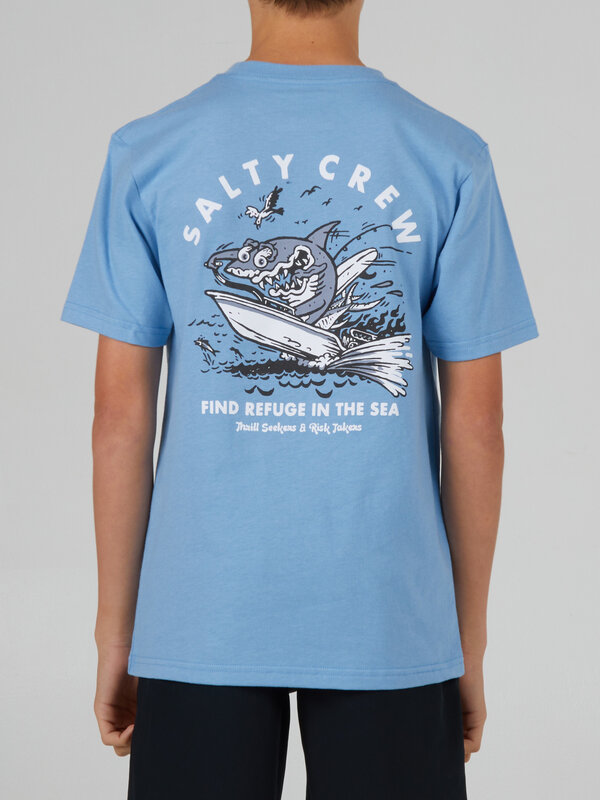 salty crew T-shirt junior hot road shark marine blue
