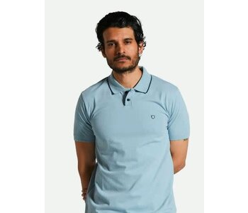 Polo homme mod flex knit dusty blue/washed navy