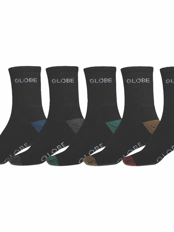 globe Bas homme ingles crew 5 pack black/assorted