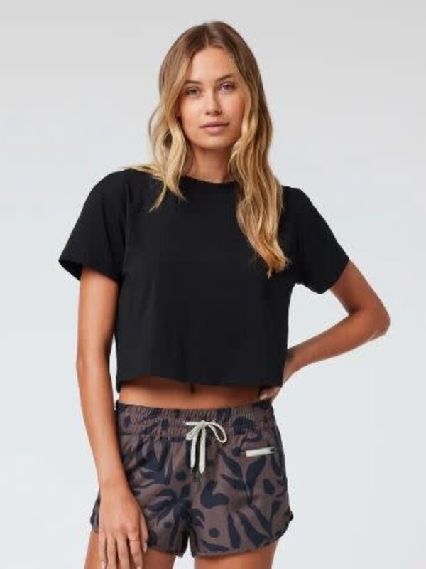 Vuori T-shirt femme feather cross back black