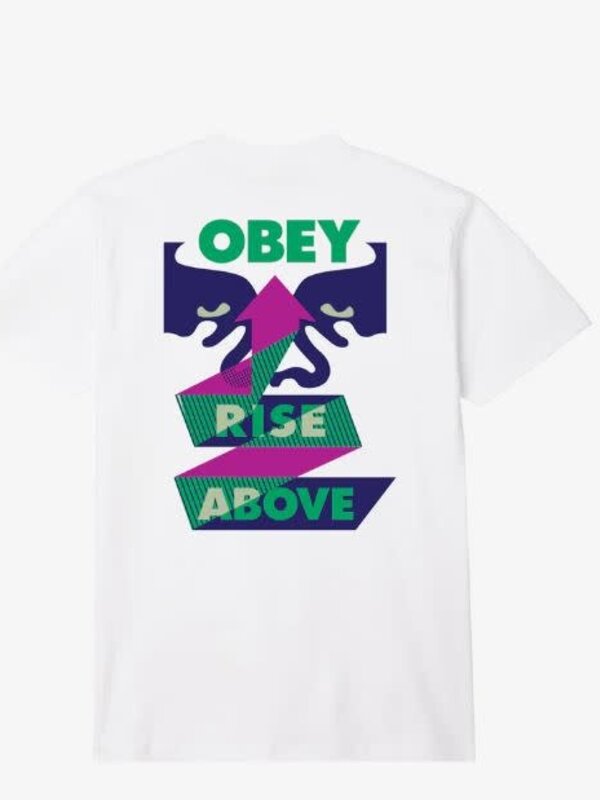 Obey T-shirt homme obey rise above ribbon white