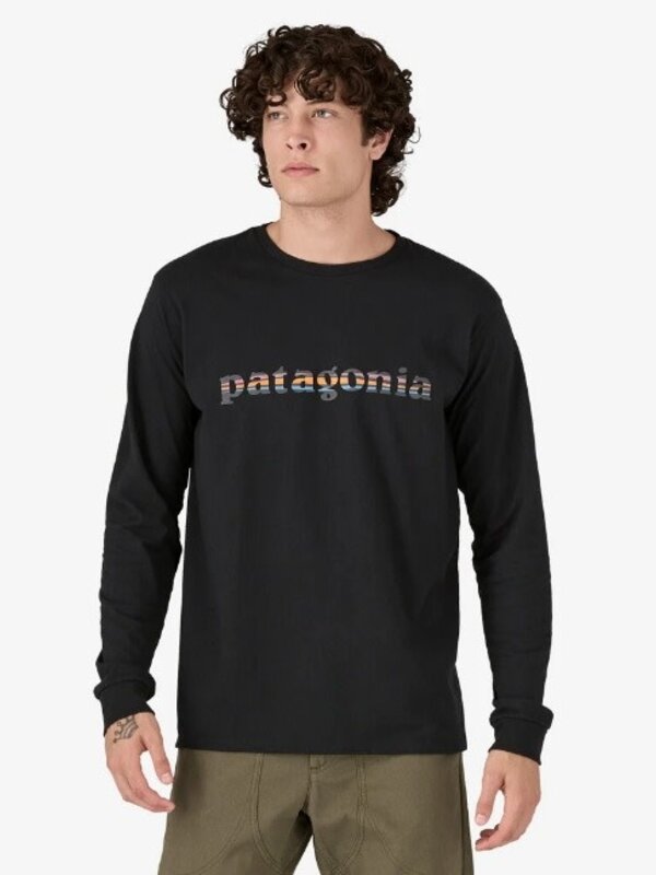 Patagonia Chandail long homme 73' text logo responsibili-tee black