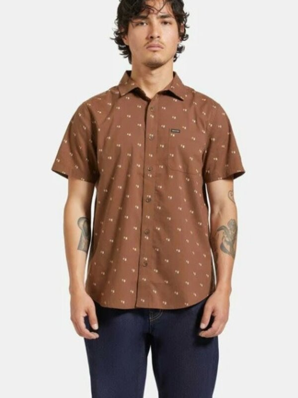 Brixton Chemise homme charter print pinecone brown/tipping square