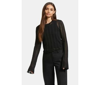 Pull femme sheer knit top black