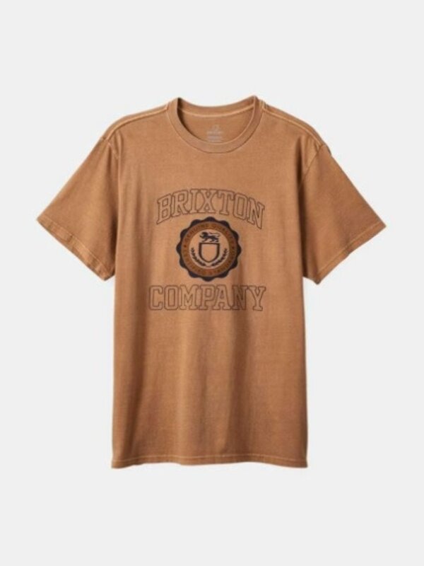 Brixton T-shirt homme university standard tobacco brown worn wash