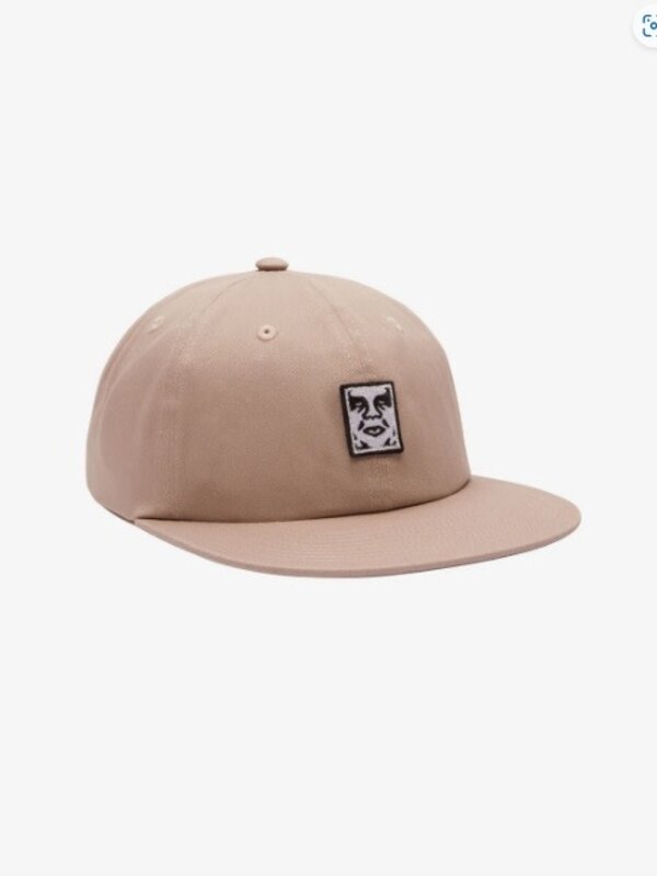 Obey Casquette icon patch panel strapback silver grey