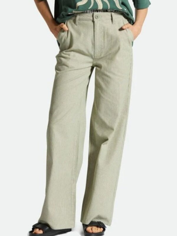 Brixton Pantalon femme victory  flare wide leg sea kelp stripe