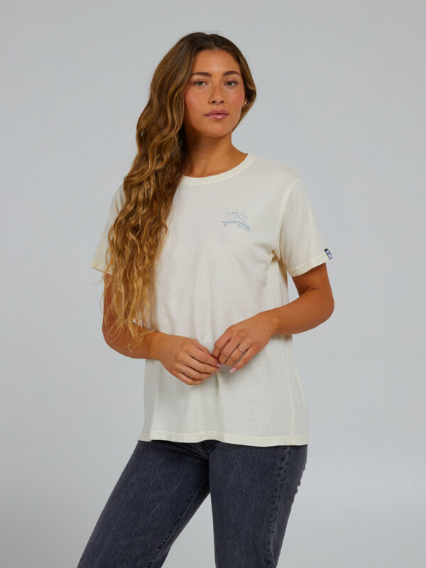 salty crew T-shirt femme love bite boyfriend off white