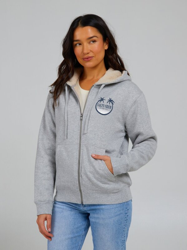 salty crew Ouaté femme shades sherpa zip hoody athletic heather