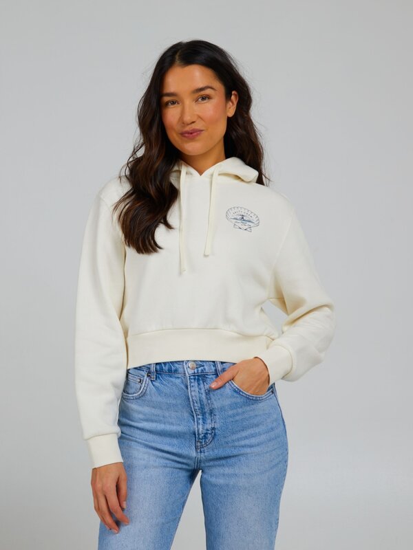 salty crew Ouaté femme scallop crop off white
