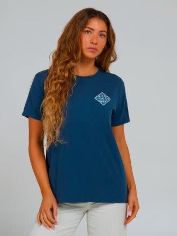 salty crew T-shirt femme boyfriend floral tippet denim