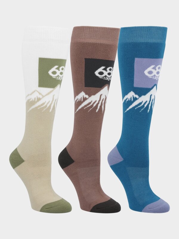 686 Bas snow caps 3 pack earth tones