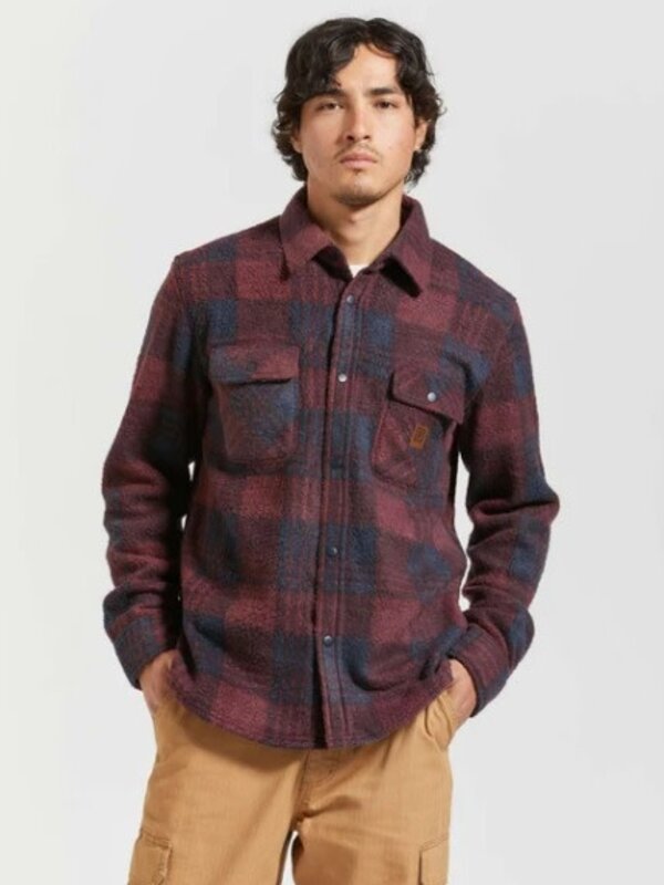 Brixton Polar bowery arctic fleece cordovan red/washed navy plaid