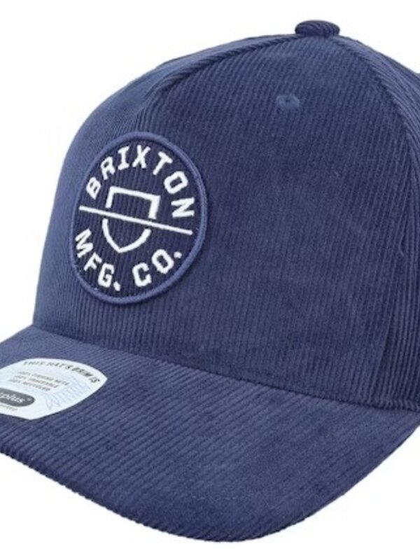 Brixton Casquette homme crest mp snapback washed navy cord