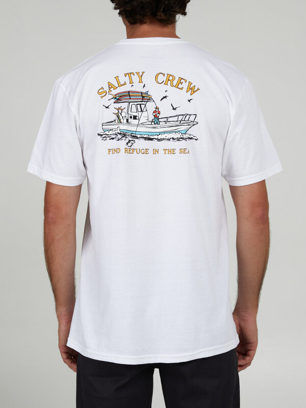 salty crew T-shirt homme fish on classic white