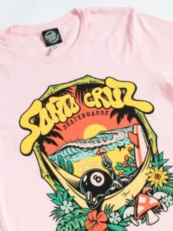 Santa Cruz T-shirt femme  relaxed winkowski 8baller trip front soft pink