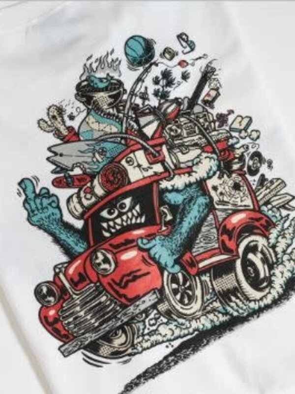 Santa Cruz T-shirt homme johnson beast wagon stripes white