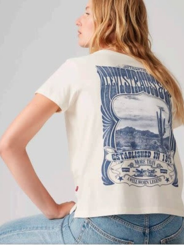levi's T-shirt femme graphic boxy levi's canyon white