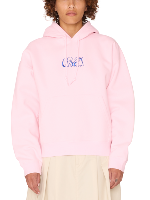 Obey Ouaté femme ribbon hood heavyweight pink sorbet
