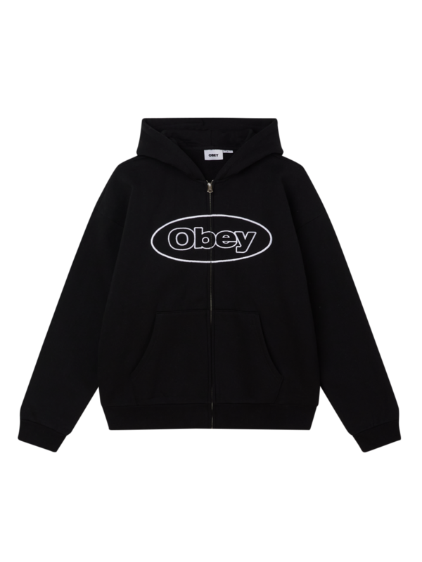 Obey Ouaté homme obey oval extra heavy zip hood black