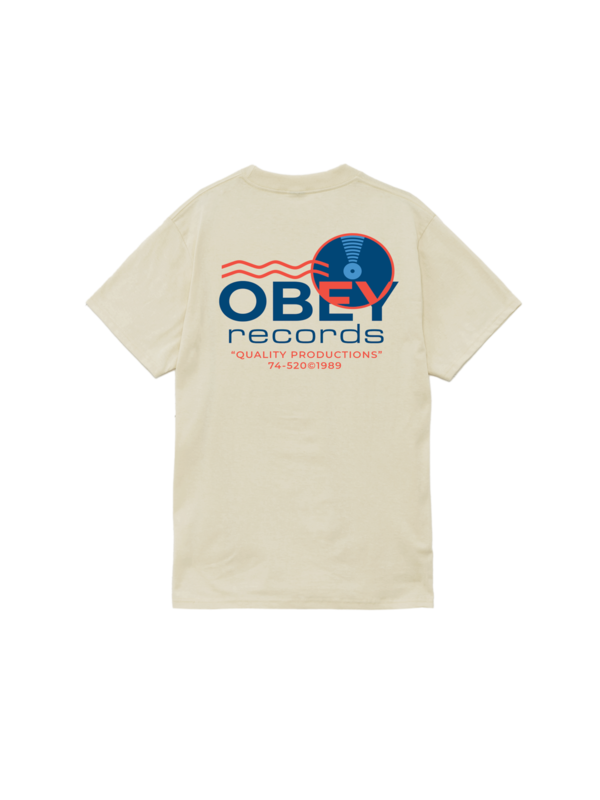 Obey T-shirt homme obey records sounds waves cream