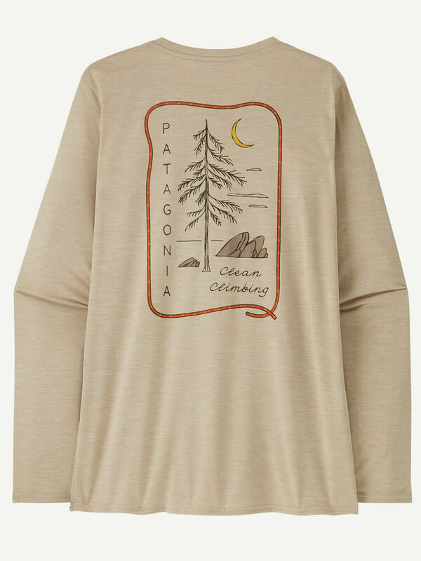 Patagonia Chandail long femme capilene cool daily graphic shirt-lands clean climb roots/pumice X-dye