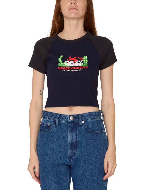 Obey T-shirt femme obey speed demons black iris