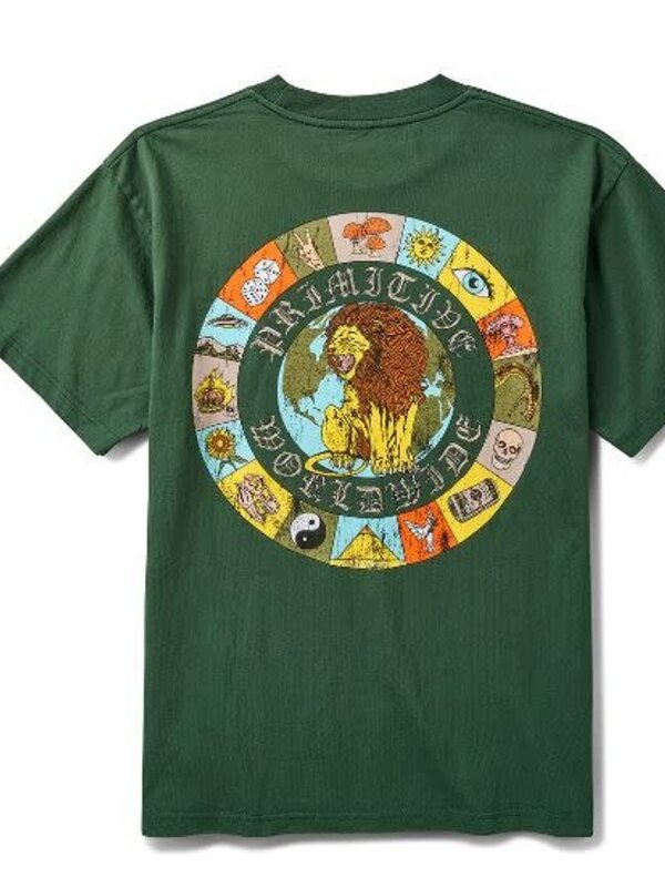 primitive T-shirt homme signs heavyweight forest green