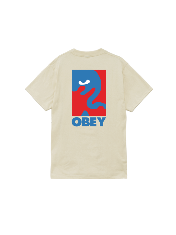 Obey T-shirt homme obey cropped icon cream