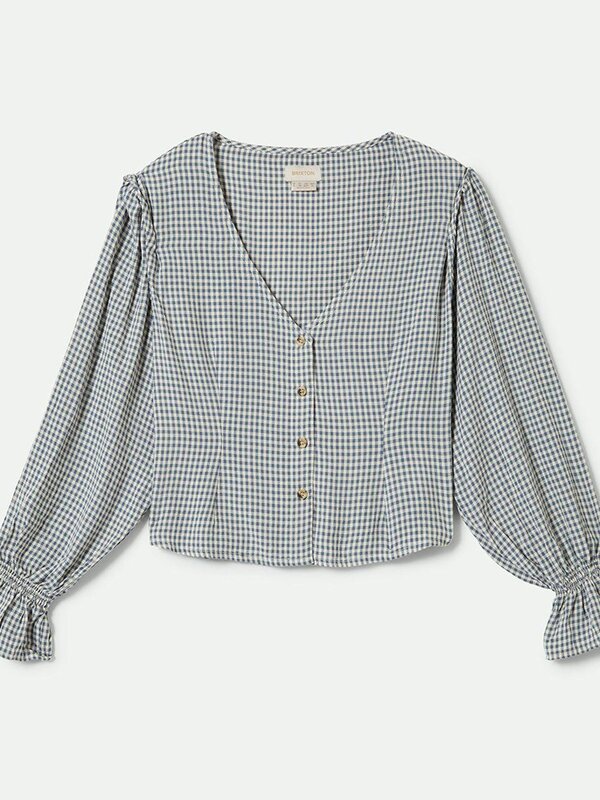 Brixton Chemise femme the meadow blouse azure blue gingham